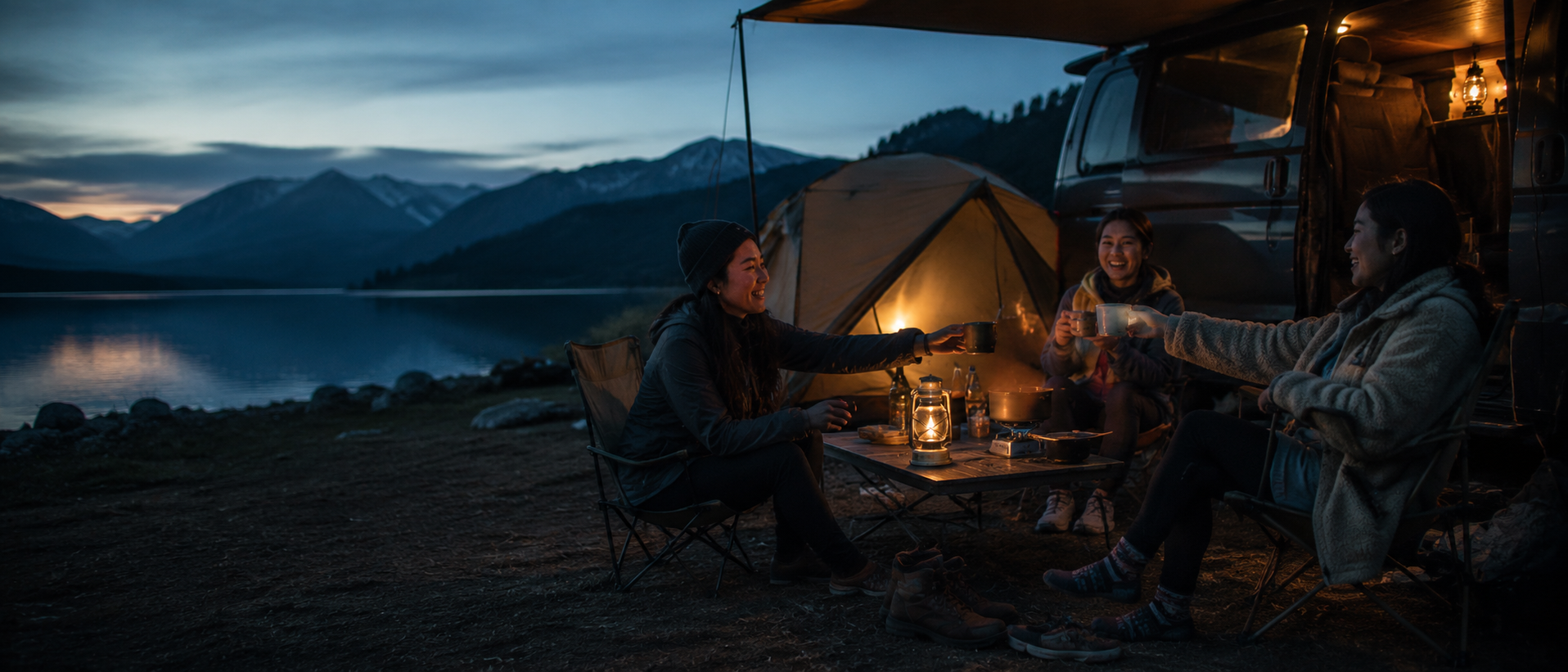 FAYCAI G7 Pro portable compressor air conditioner at an outdoor vehicle campsite