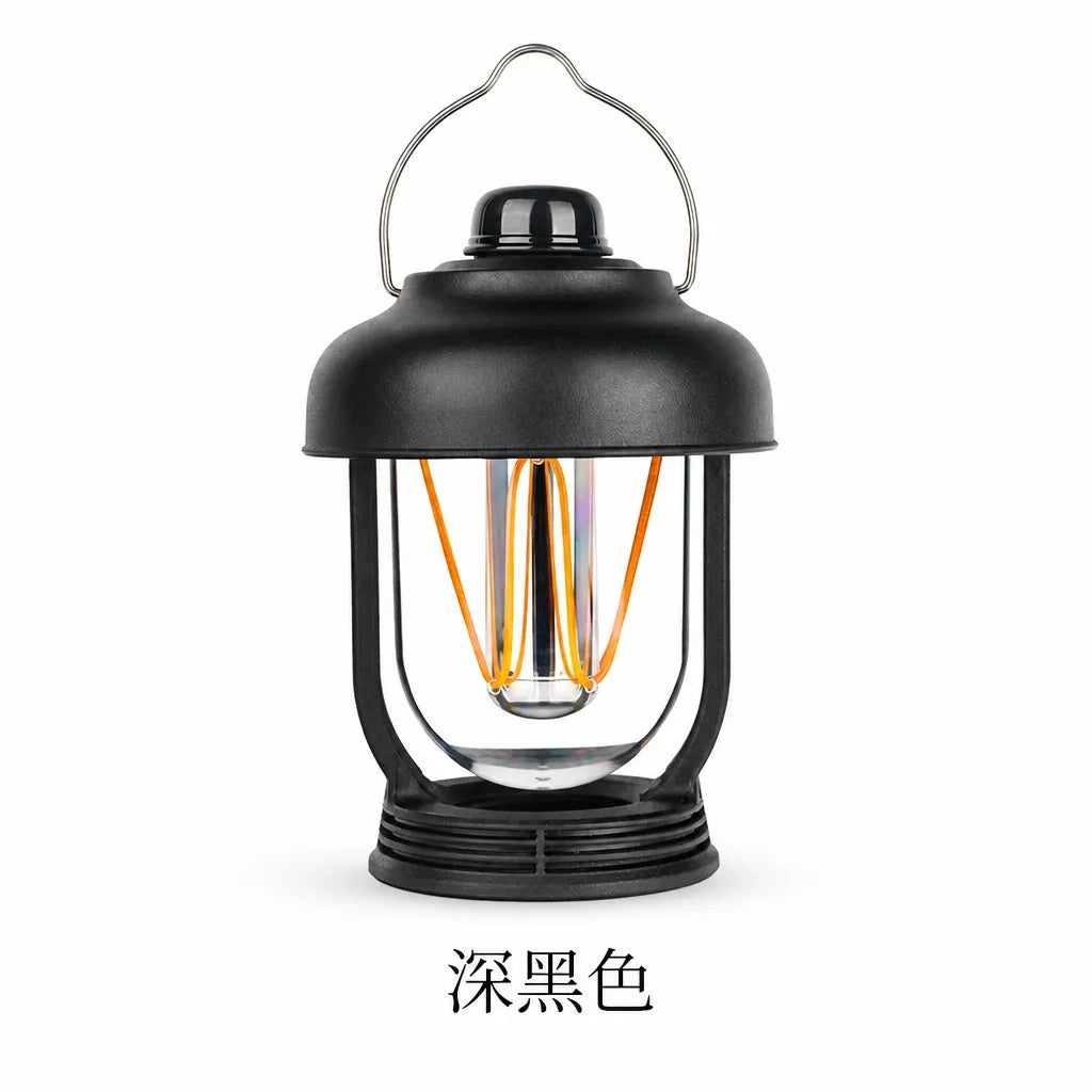 Retro Camping Lantern Rechargeable LED Tent Light Waterproof Dimmable Hanging Lamp