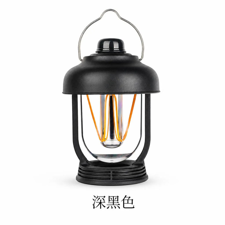 Retro Camping Lantern Rechargeable LED Tent Light Waterproof Dimmable Hanging Lamp