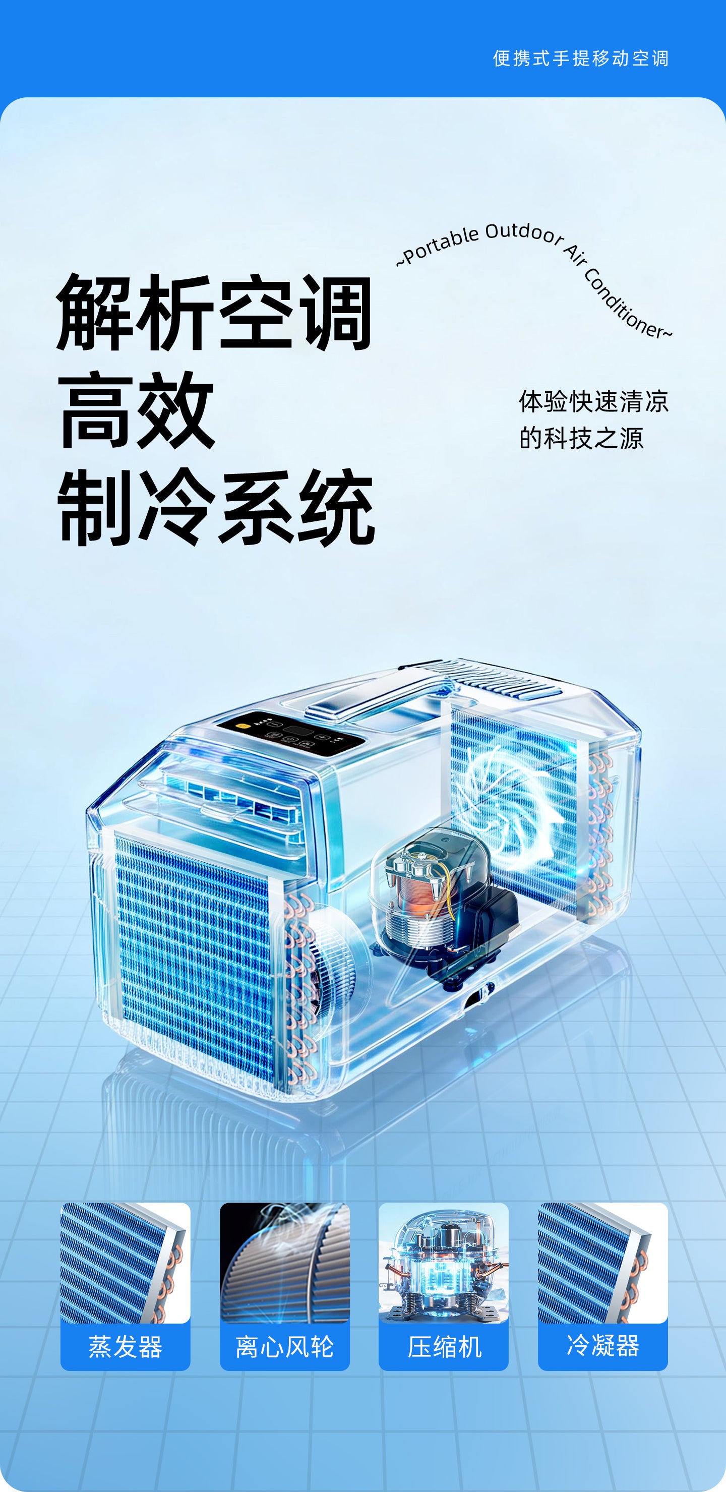 Portable Camping Air Conditioner – Compressor Cooling for Tents, Vans & Pet Spaces