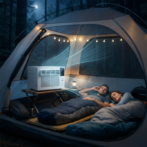 Portable Tent Air Conditioner, No-Drain Portable Cooling Unit for Tent, Car & Pets